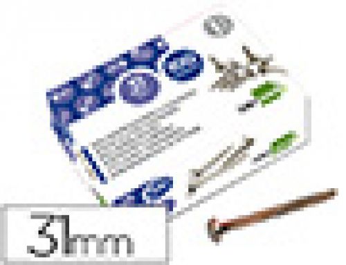 Ataches encadernacao liderpapel, caixa de 100, n. 7, 31 mm , Liderpapel , 2838 , 8423473135505